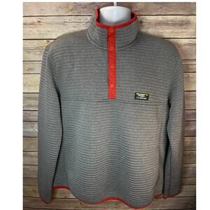 LL Bean Hoodie Men’s Size XL Regular Grey Ribbed Fleece Full Zip Jacket